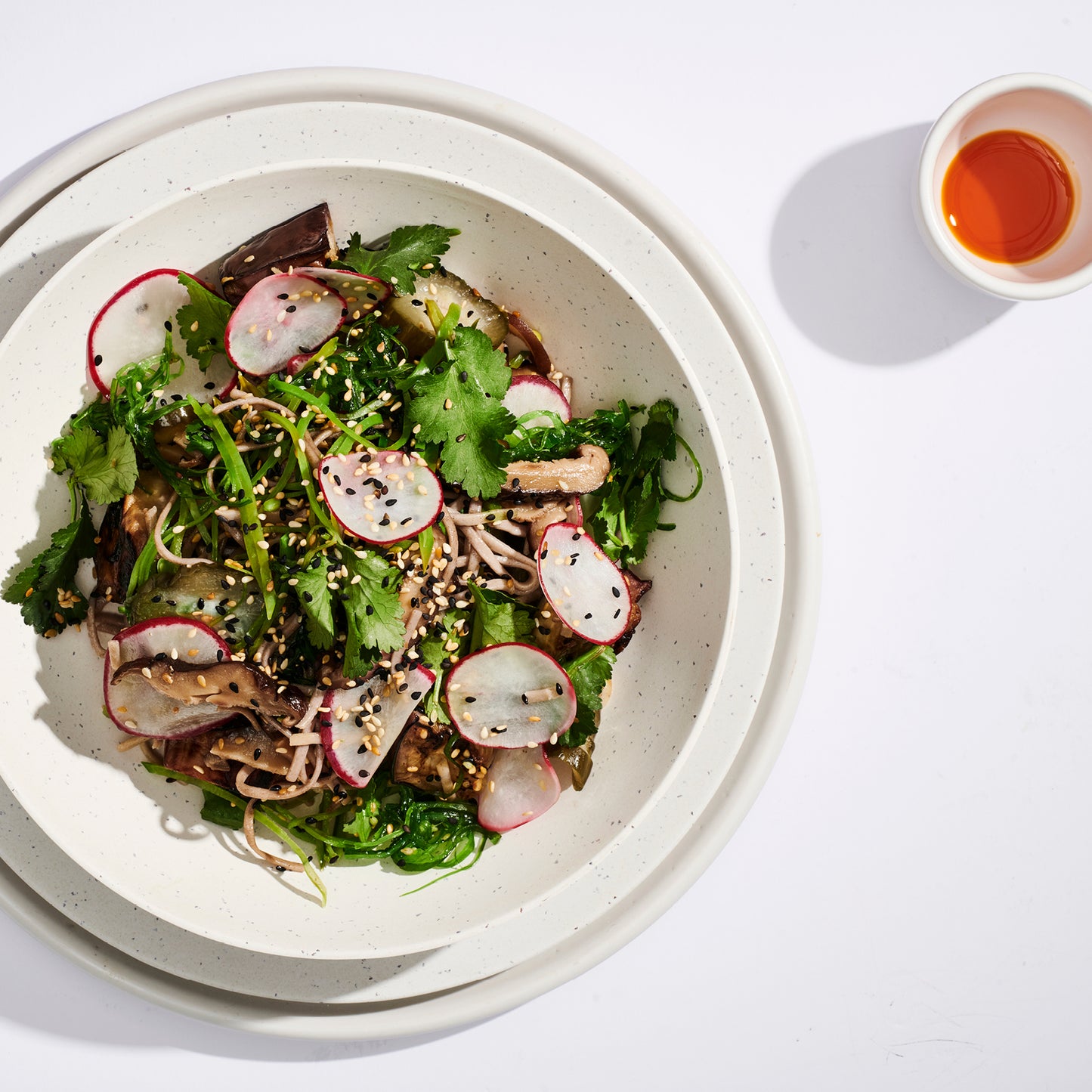 Miso Eggplant & Soba Noodle Salad, Jalapeno Soy Dressing