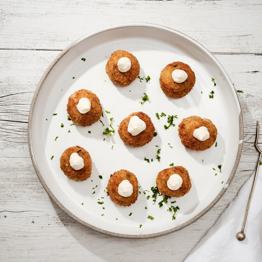 Asparagus, Pea & Taleggio Arancini, Aioli (8)