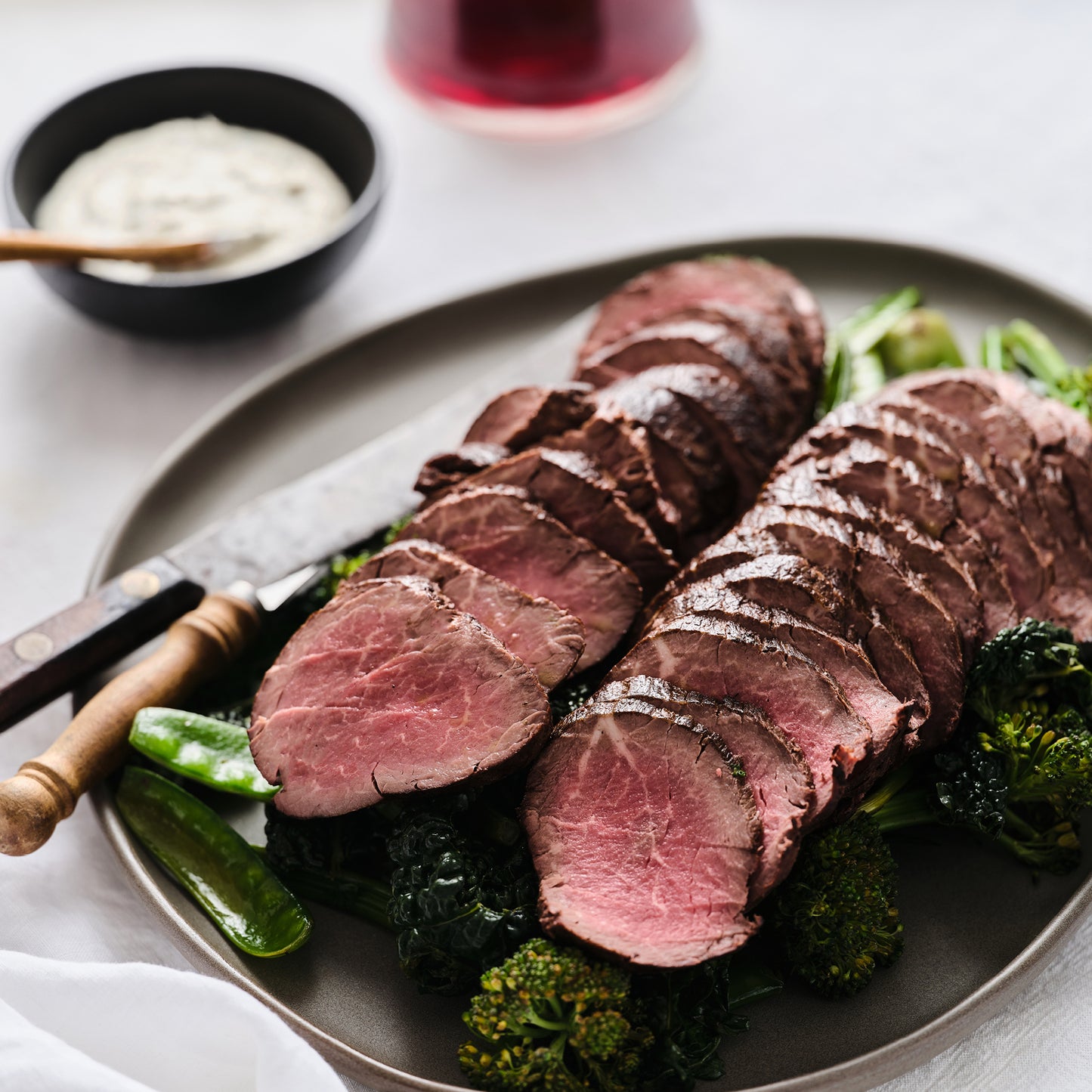 WHOLE ROASTED EYE FILLET OF BEEF.