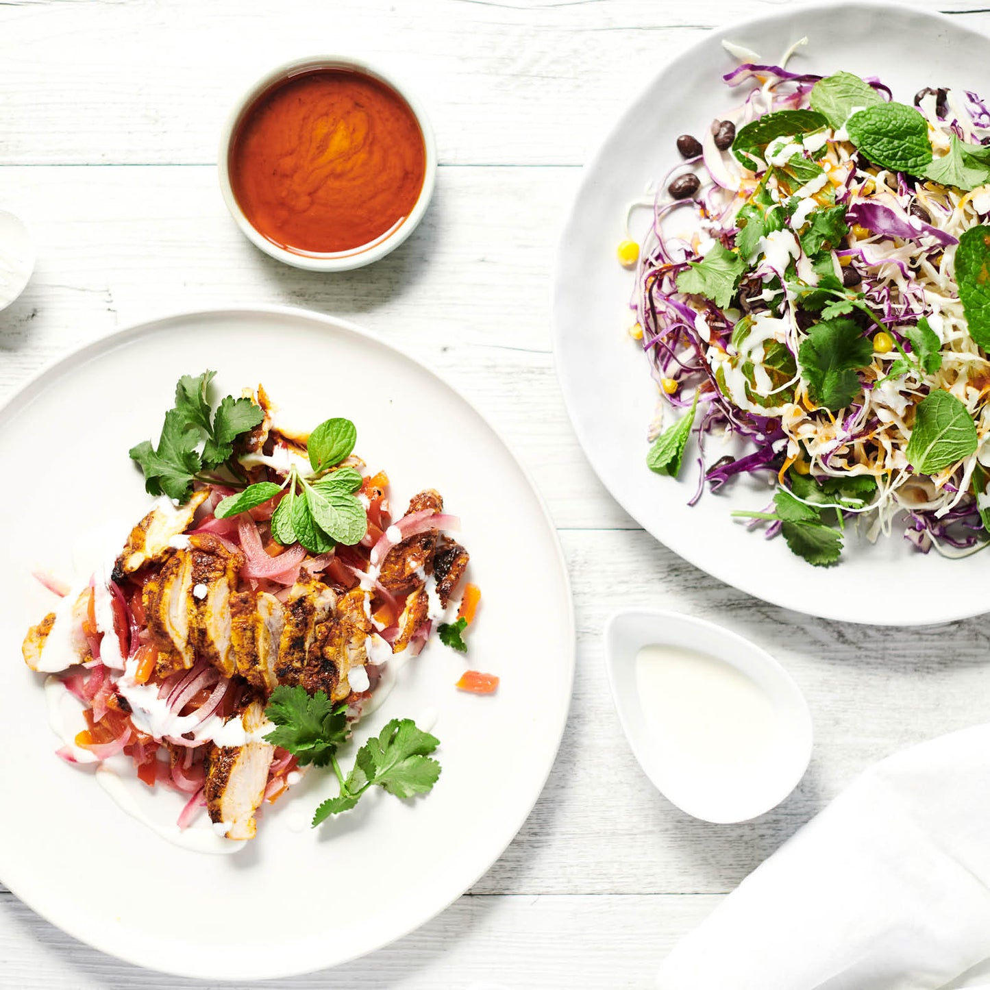 Achiote Grilled Chicken & Mexican Bean Slaw, Chipotle & Lime Dressing